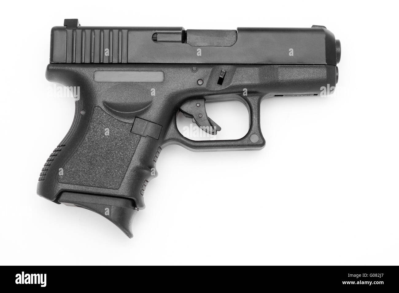 Canon noir isolé sur fond blanc Banque D'Images