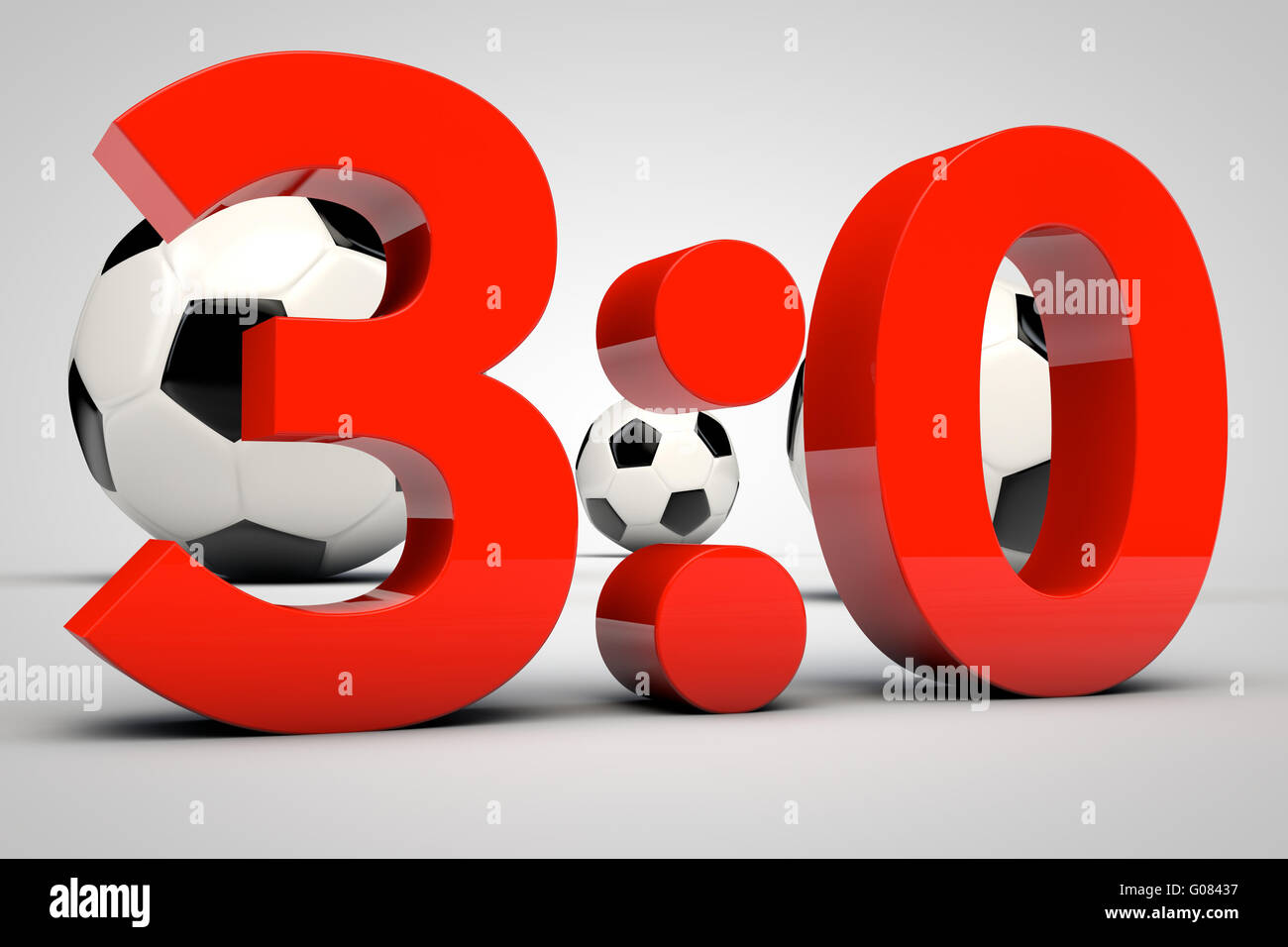 Résultat de jeu - 3:0 Banque D'Images