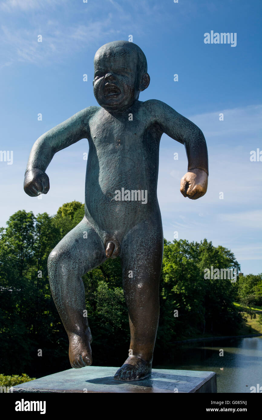 La Norvège, Oslo. Parc Vigeland (aka Vigelandsparken ou parc Frogner). L'une des attractions les plus populaires de Norvège. Banque D'Images