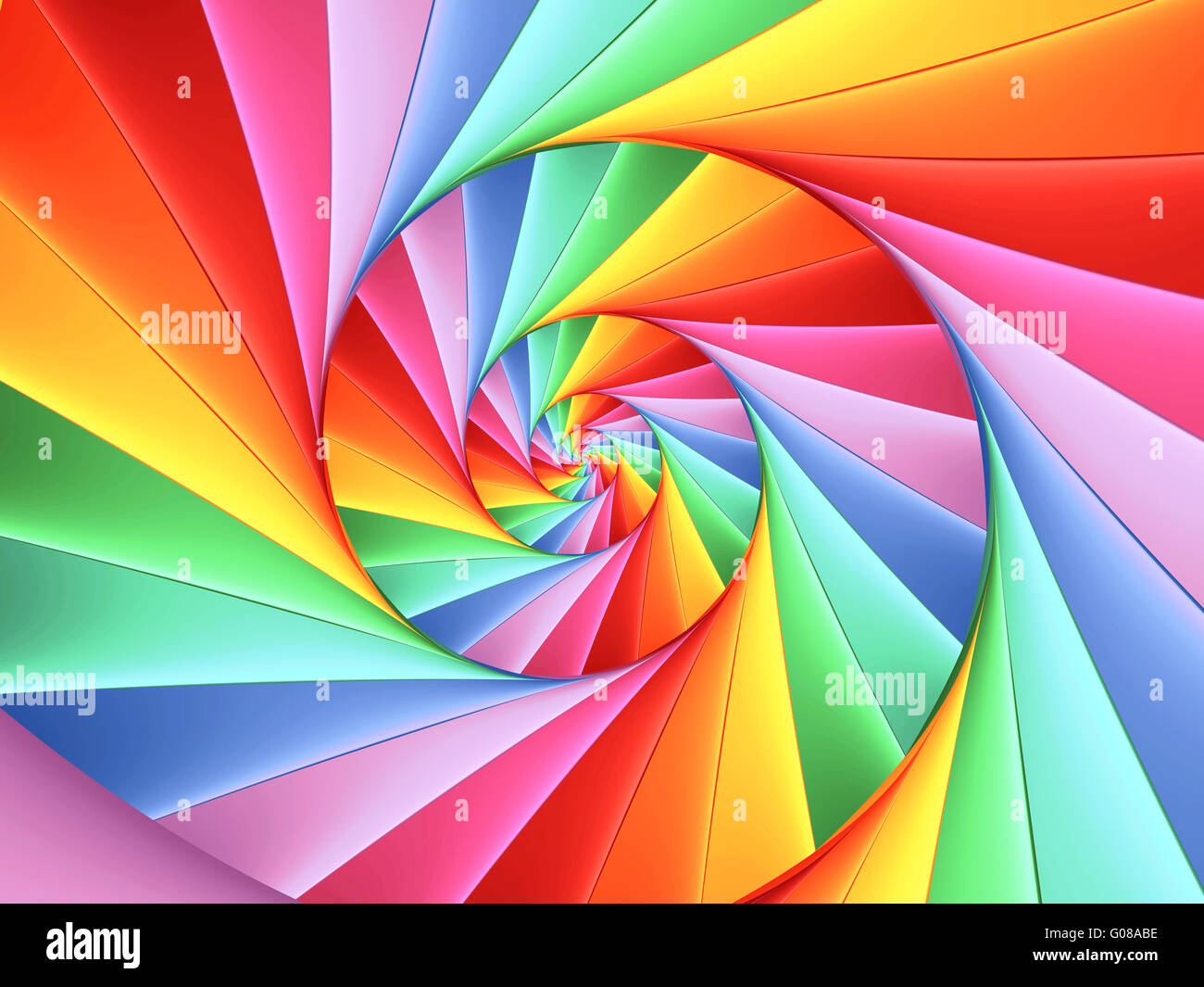 Belle fractale spirale psychédélique Rainbow Background Banque D'Images