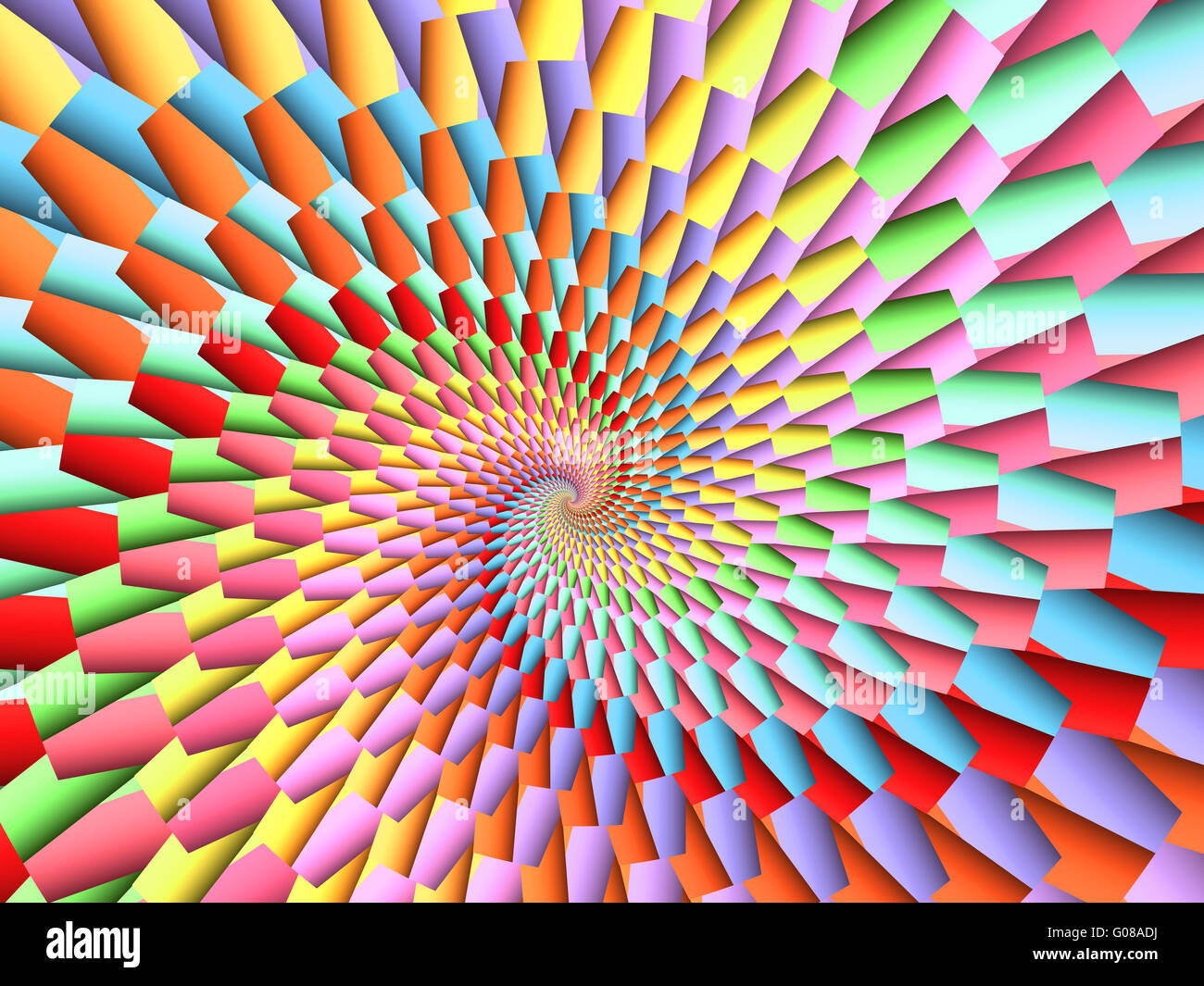 Belle fractale spirale psychédélique Rainbow Background Banque D'Images