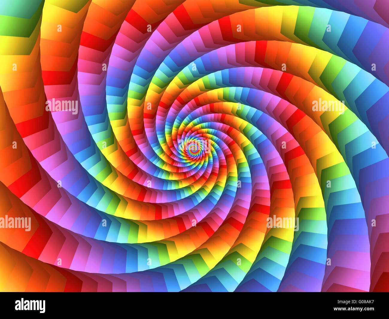 Belle fractale spirale psychédélique Rainbow Background Banque D'Images