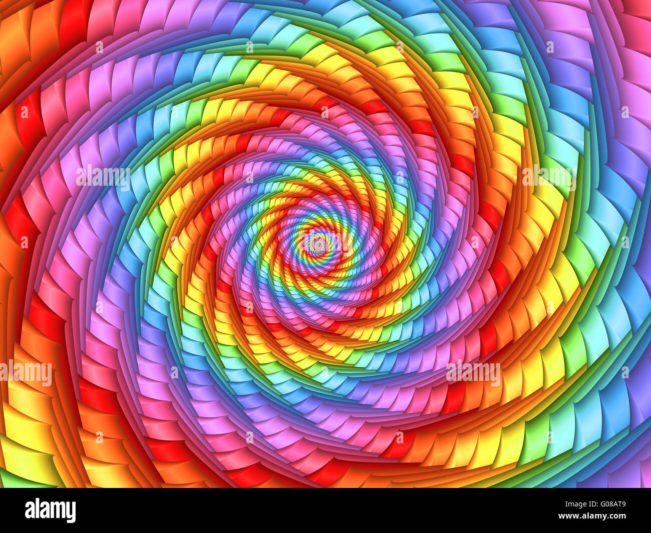 Belle fractale spirale psychédélique Rainbow Background Banque D'Images