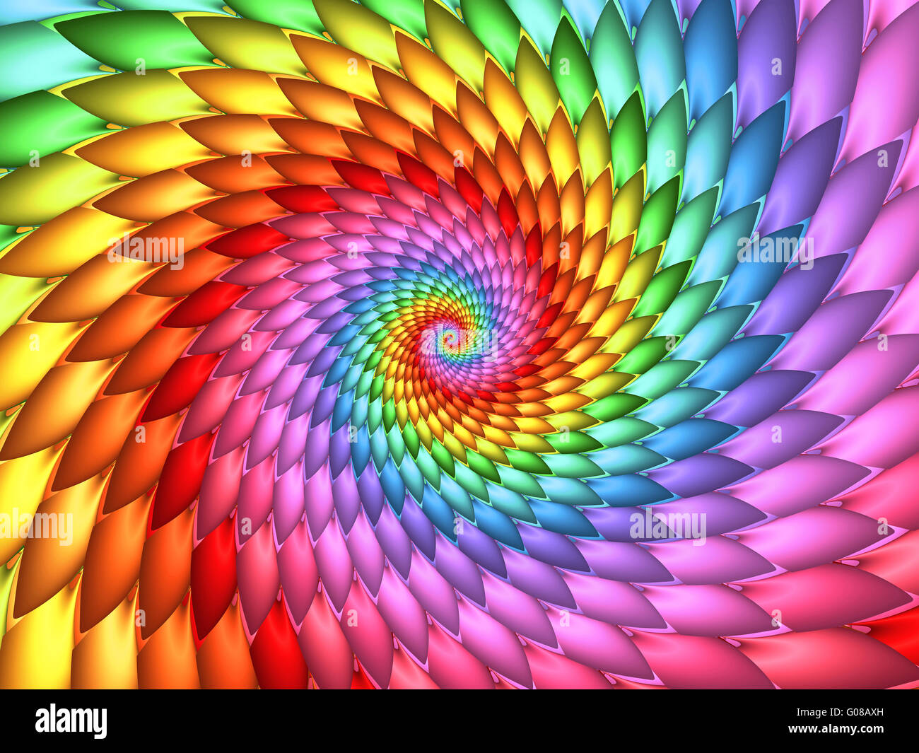 Belle fractale spirale psychédélique Rainbow Background Banque D'Images