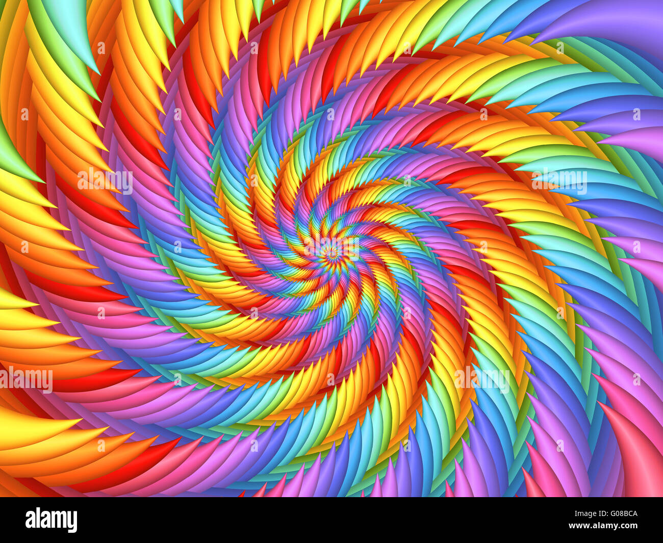 Belle fractale spirale psychédélique Rainbow Background Banque D'Images