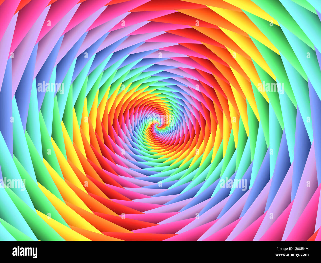 Belle fractale spirale psychédélique Rainbow Background Banque D'Images
