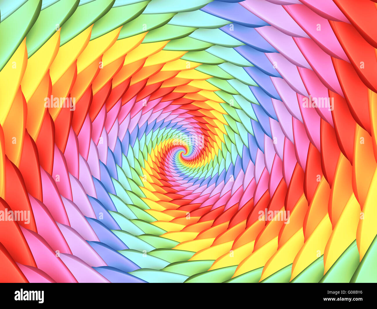 Belle fractale spirale psychédélique Rainbow Background Banque D'Images