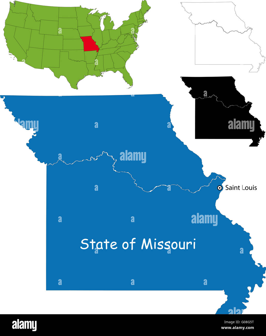 Missouri map Banque de photographies et d’images à haute résolution Alamy