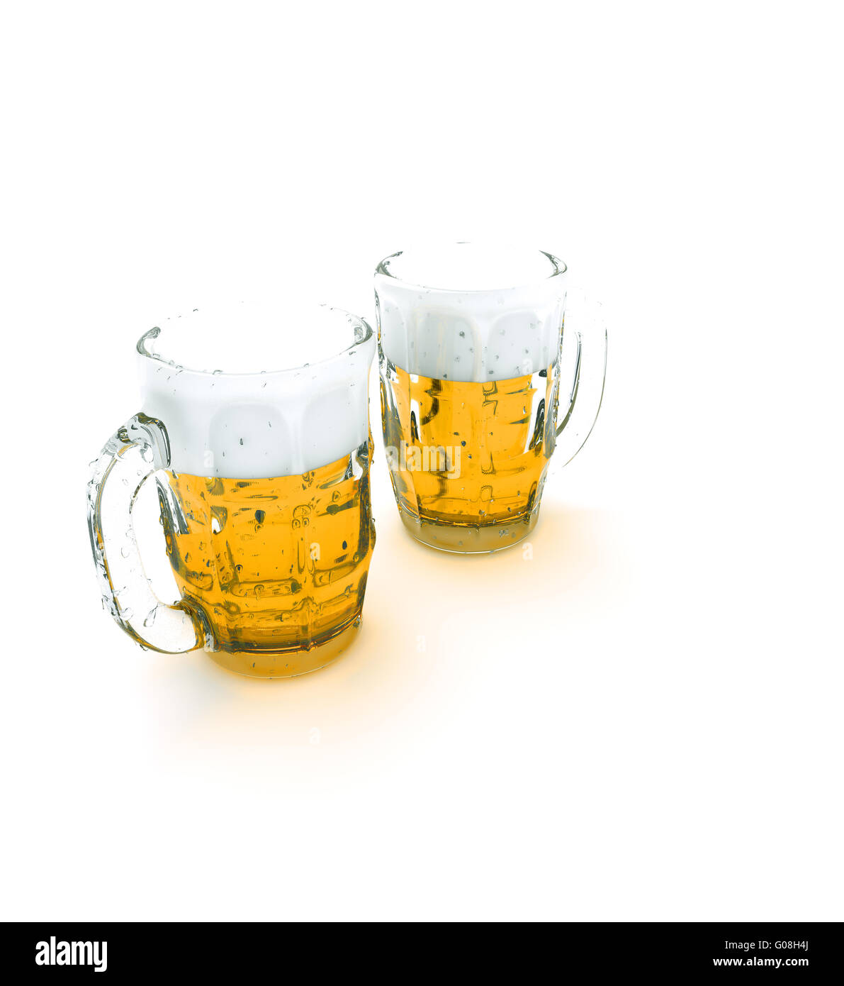 Chopes à bière fraîche Banque D'Images