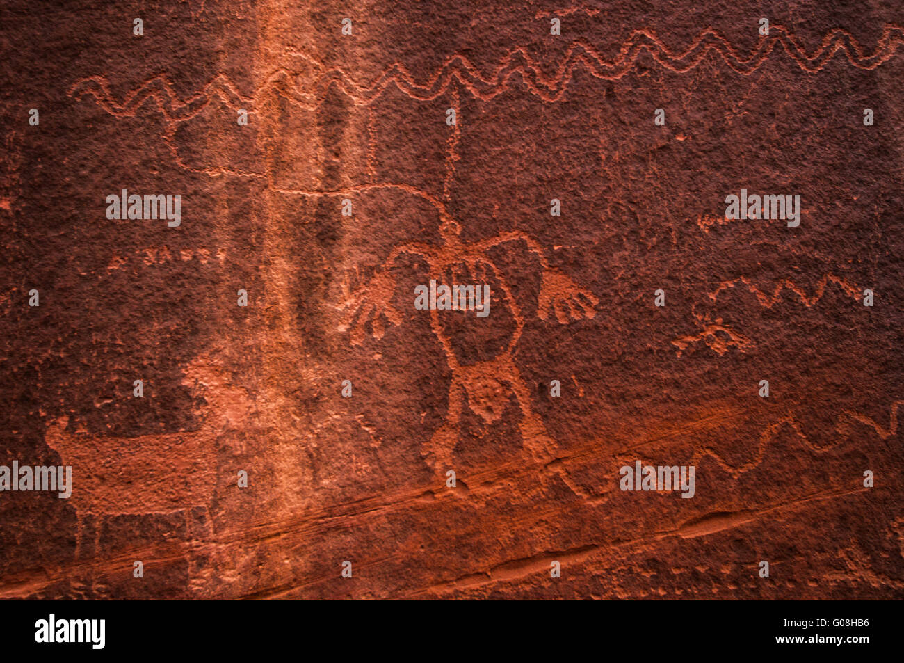 Peinture rupestre indienne Monument Valley aux Etats-Unis. La texture Banque D'Images