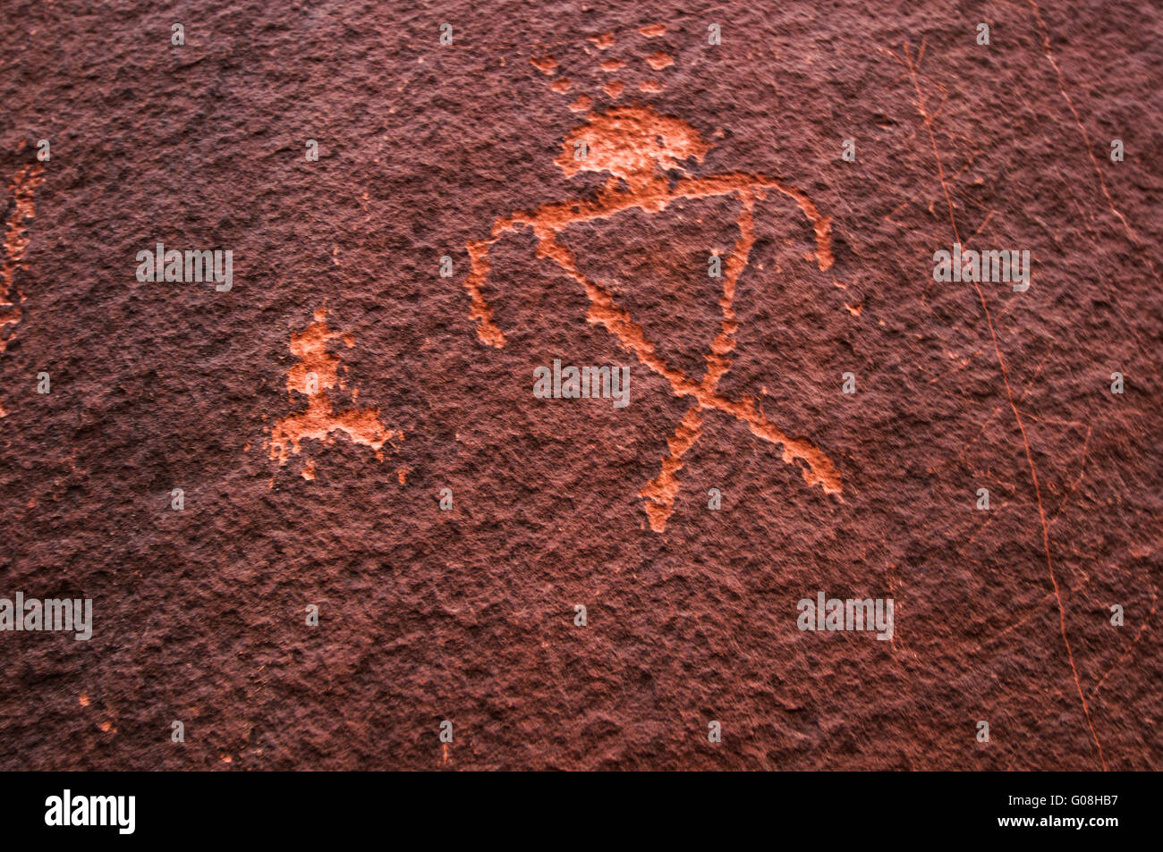 Peinture rupestre indienne Monument Valley aux Etats-Unis. La texture Banque D'Images