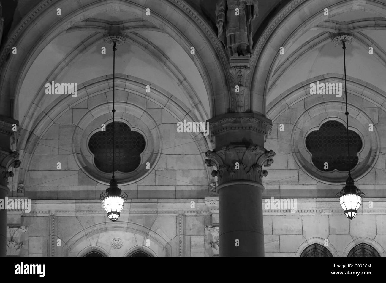 Bâtiment du Parlement de Budapest en Hongrie au crépuscule. Banque D'Images
