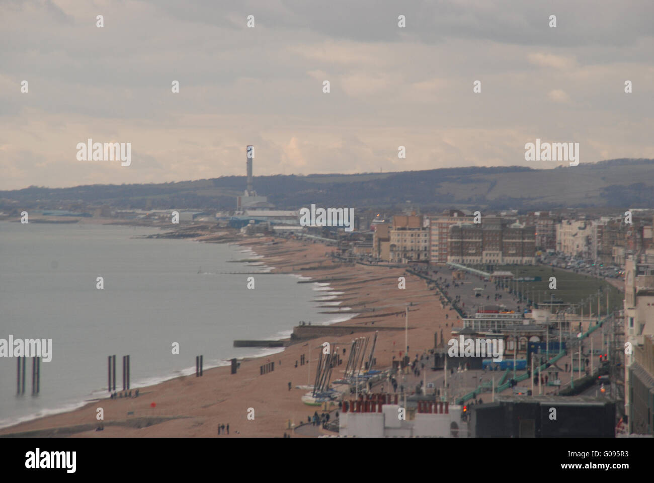 Vue aérienne de la plage de Brighton Banque D'Images