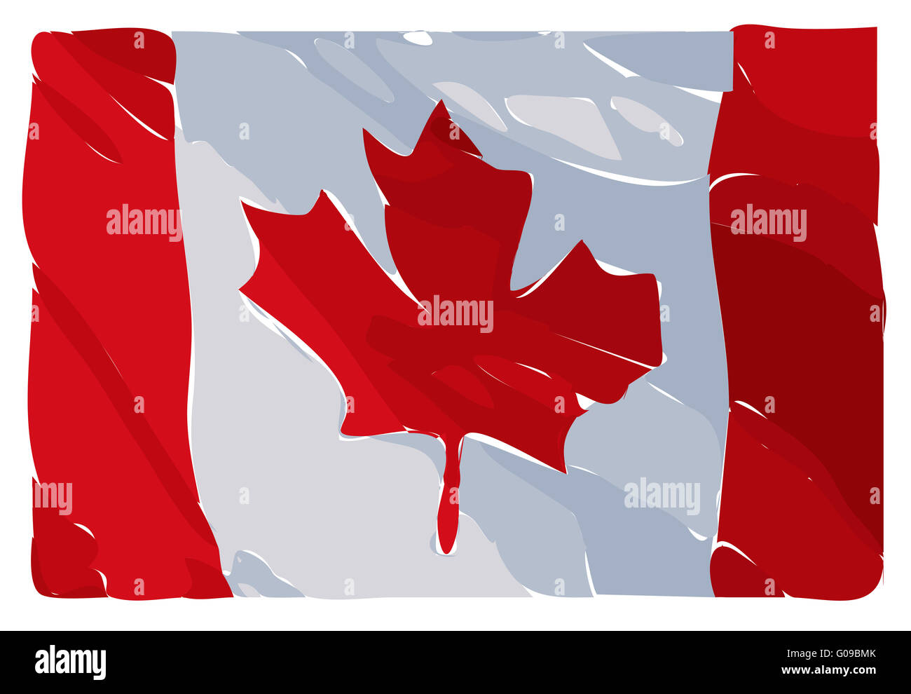 Raster Illustration d'une interprétation artistique du drapeau canadien Banque D'Images
