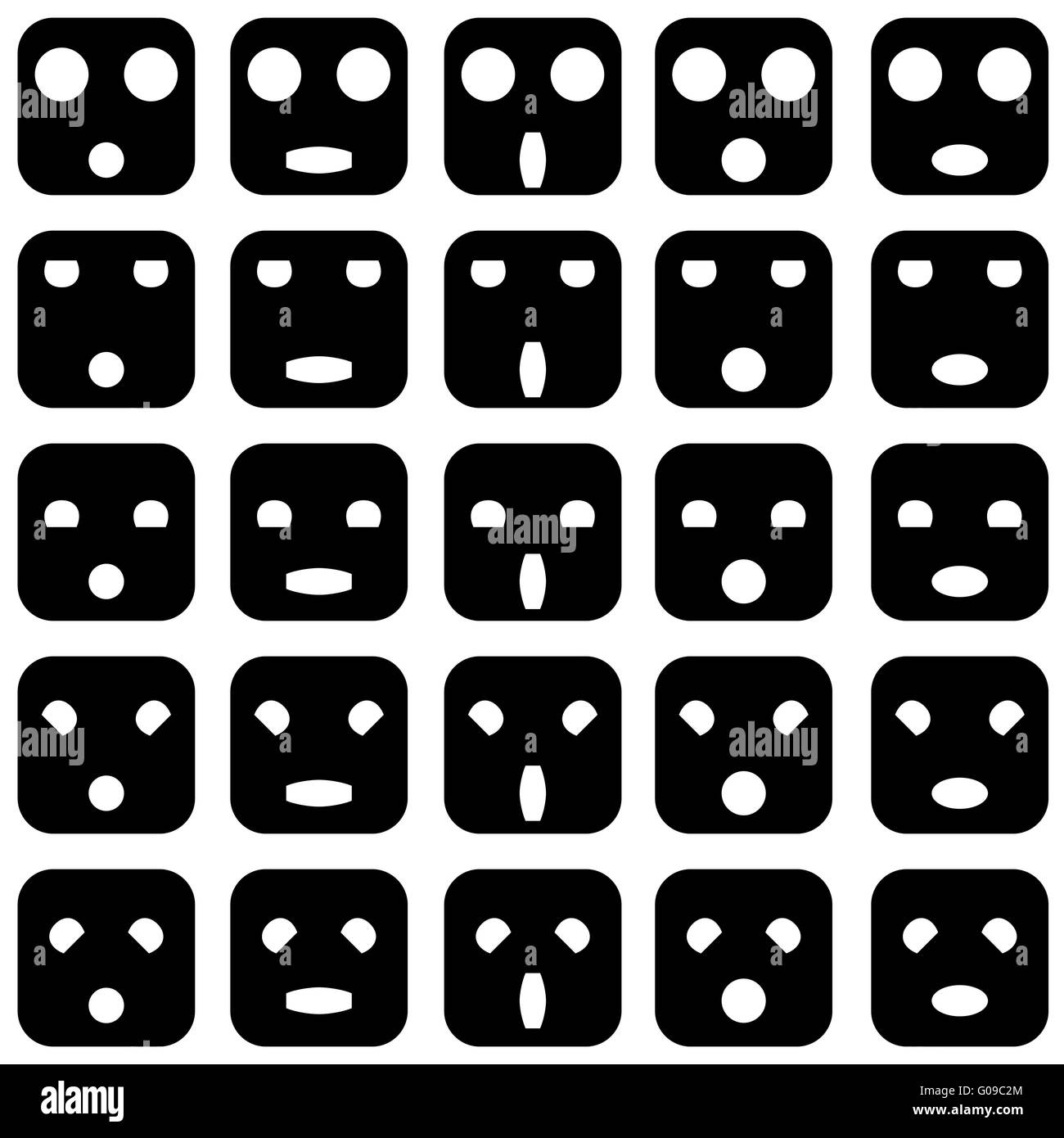 Icônes d'émotion smiley faces. Vector illustration. Banque D'Images