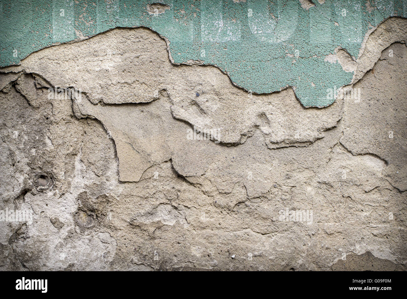 Mur extérieur rendus vintage avec des fragments de lettres background Banque D'Images
