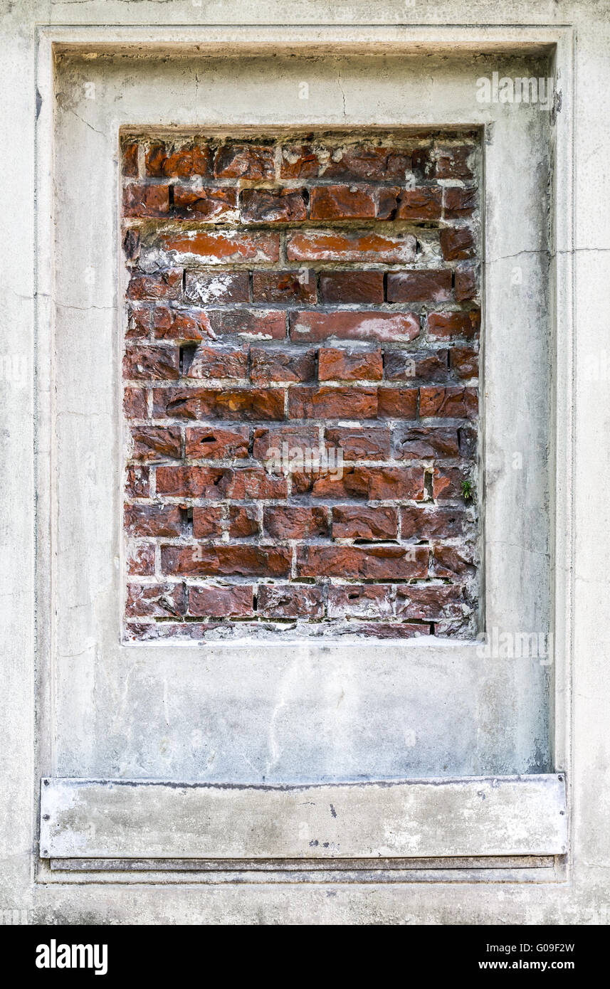 Mur de brique rendu vintage motif de fond de stuc cadre. Banque D'Images