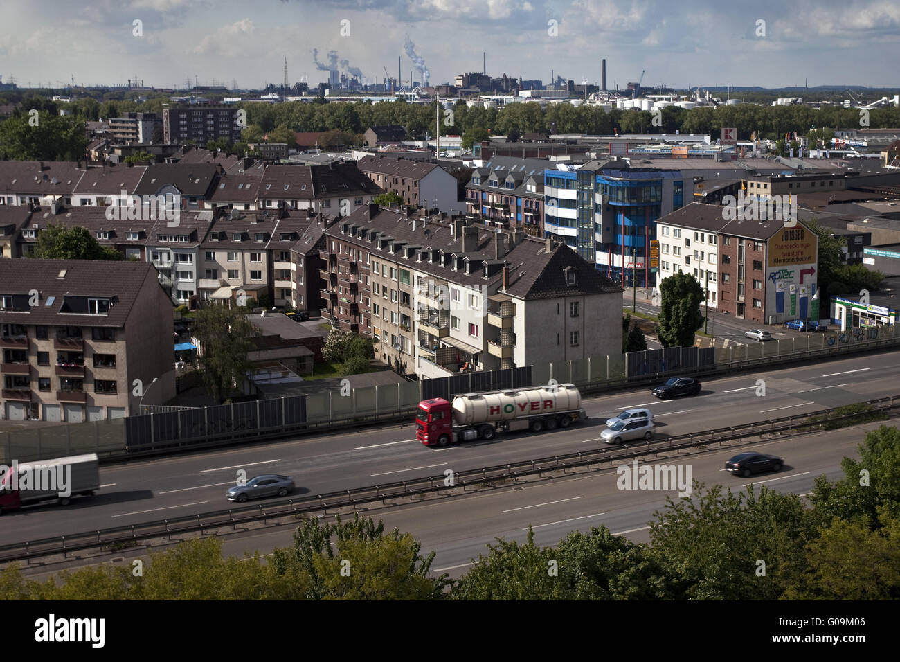 Développement du logement l'autoroute A 40, Duisburg, Allemagne Banque D'Images