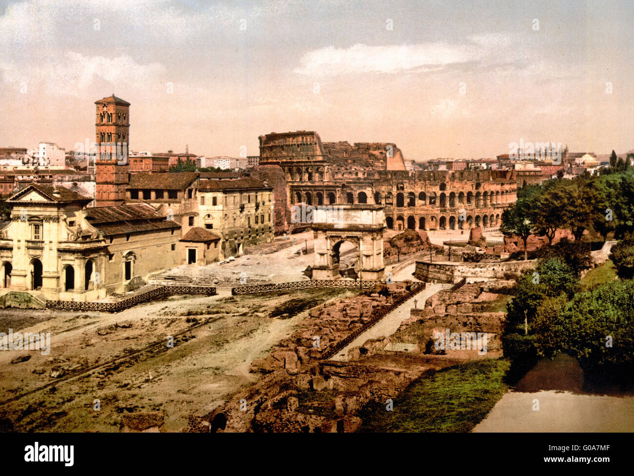 Forum Romanum du Palatin, Rome, Italie Banque D'Images