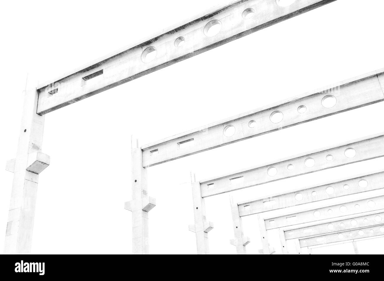 Hall avec construction en béton préfabriqué Banque D'Images