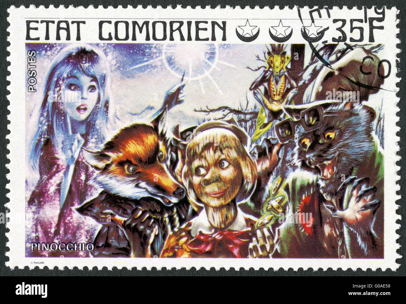 COMORES - 1976 : Spectacles Pinocchio, série Fairy Tales Banque D'Images