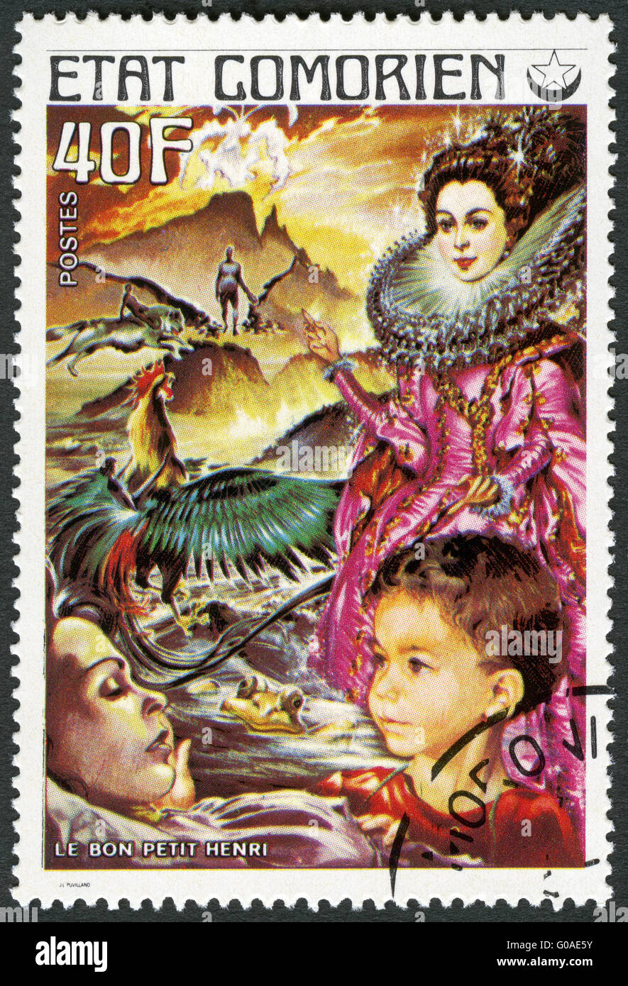 COMORES - 1976 : affiche un bon petit Henry, série Fairy Tales Banque D'Images