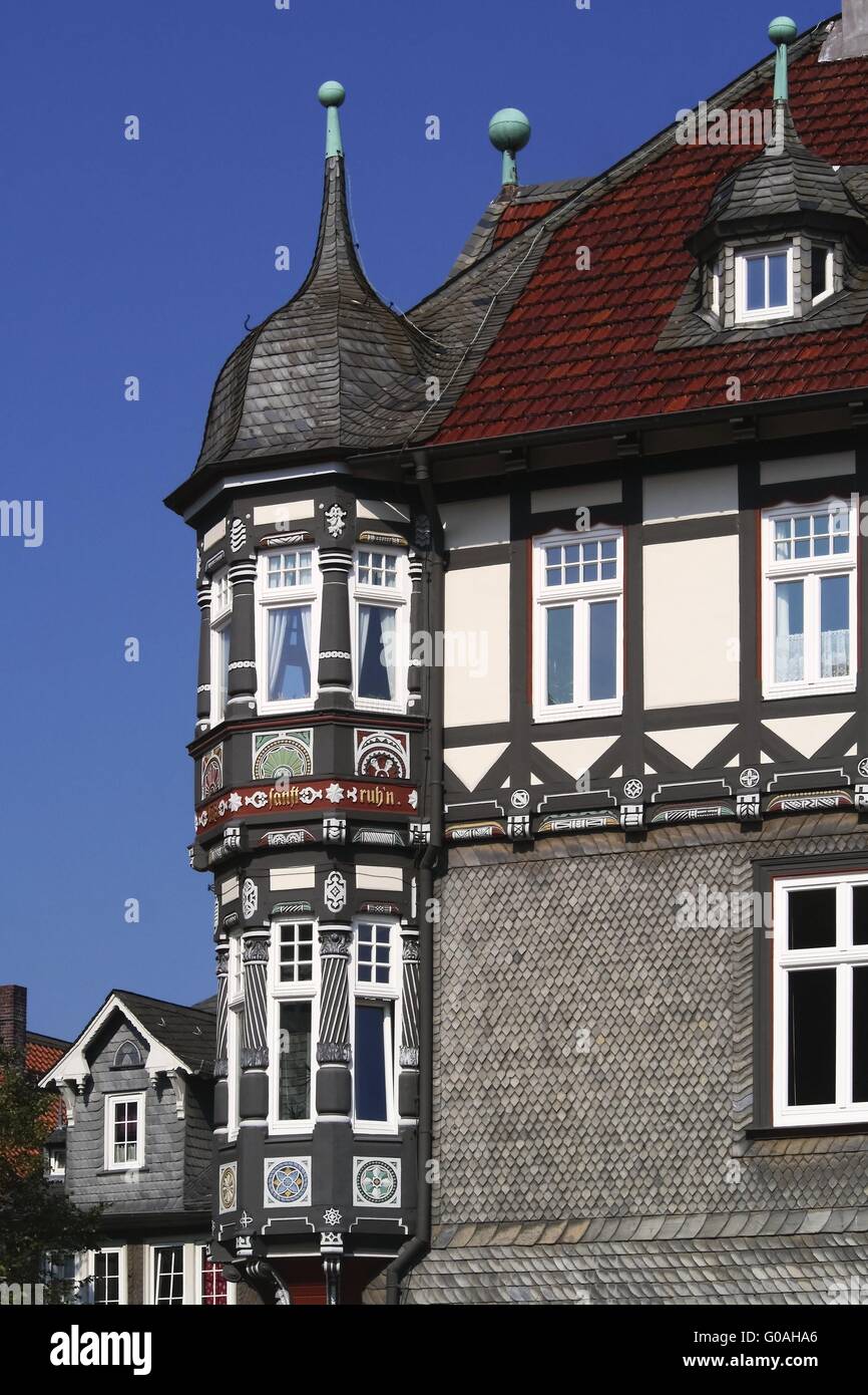Goslar - Maison sur la place du marché Banque D'Images