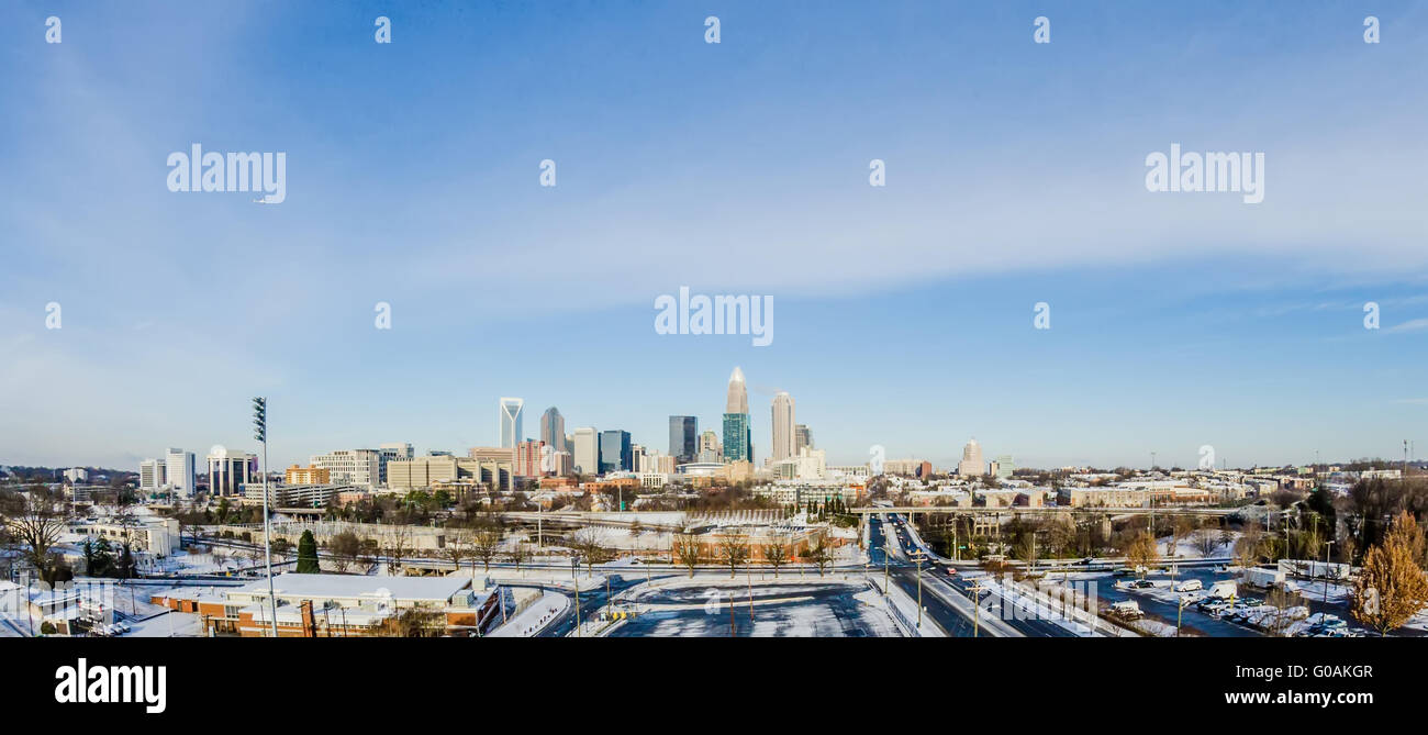 Paysages d'hiver rare autour de Charlotte, en Caroline du Nord Banque D'Images