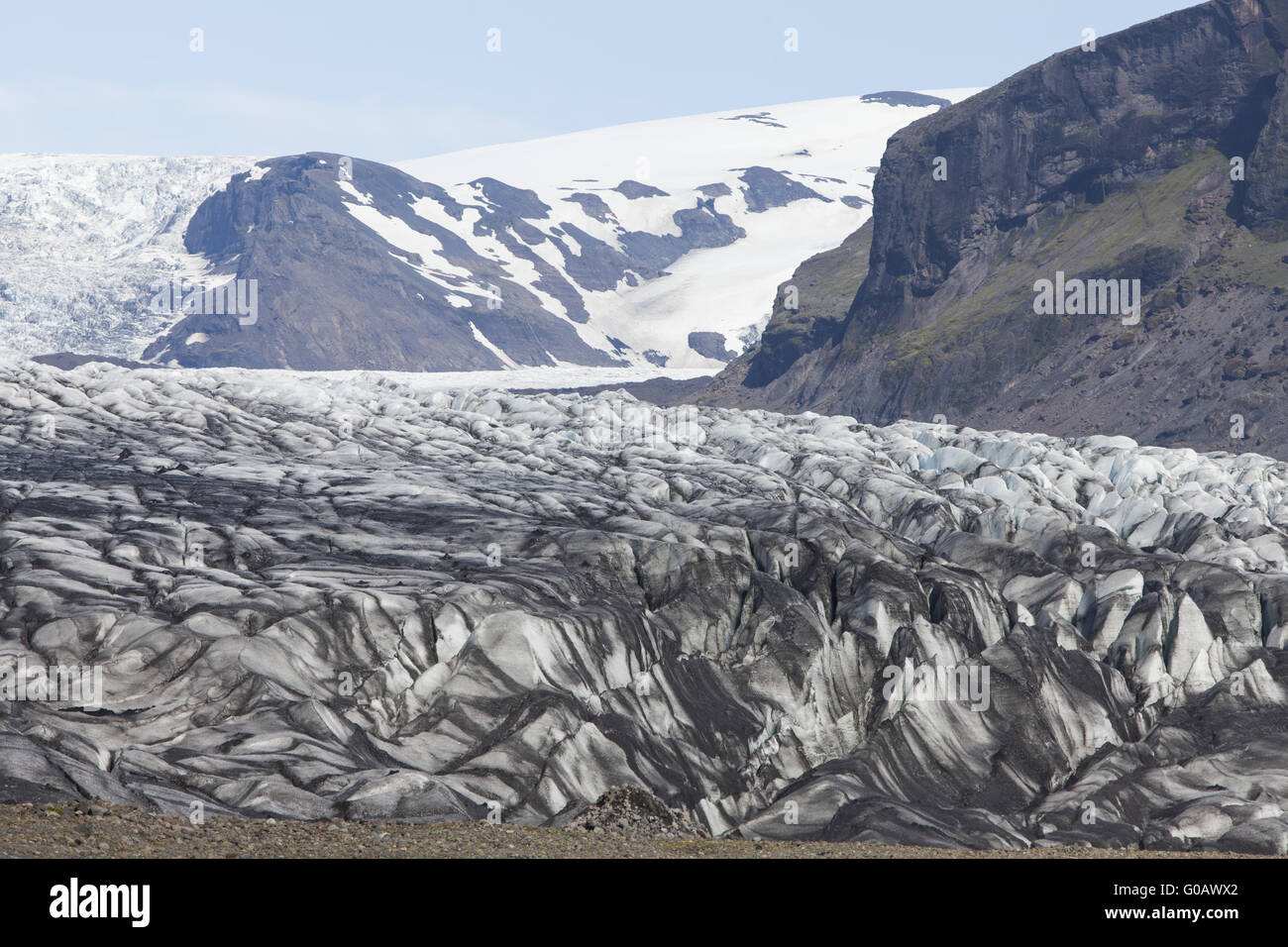 Des glaciers Le parc national de Skaftafell, l'Islande Banque D'Images