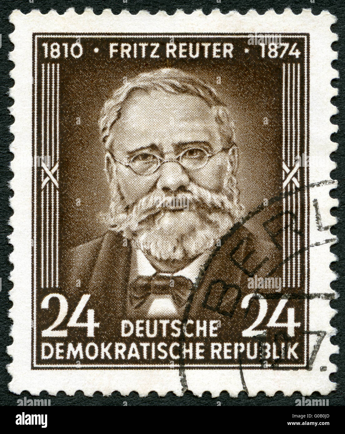 Allemagne - 1954 : Fritz Reuter montre (1810-1874), écrivain, 80e anniversaire de la mort Banque D'Images