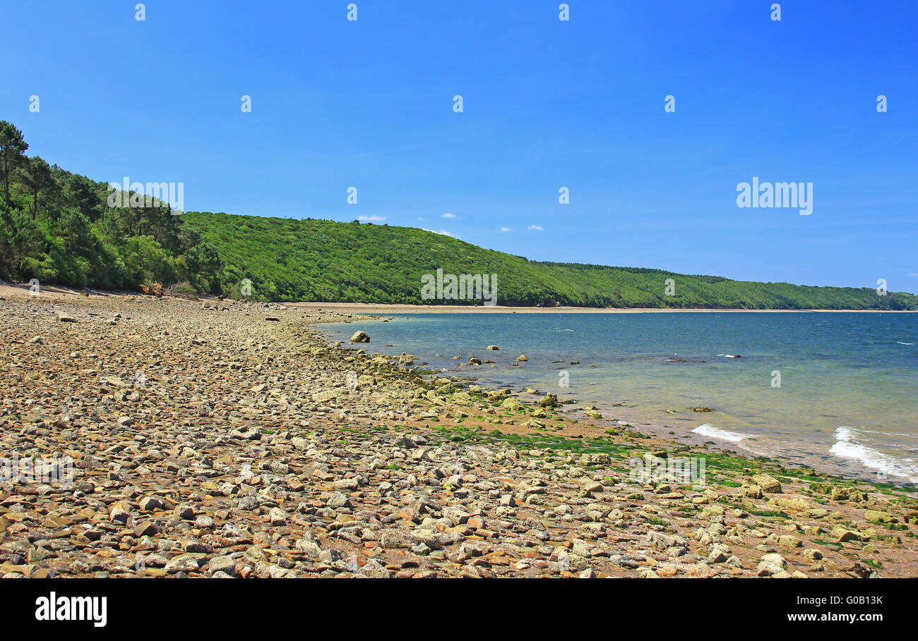 Plage de Bretagne, France Banque D'Images