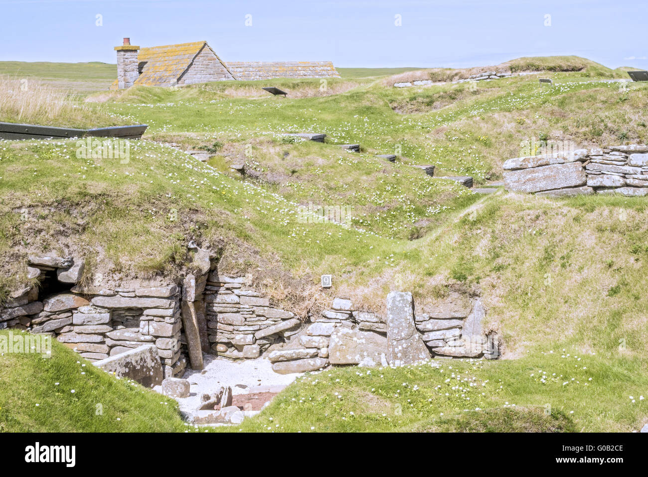 Village néolithique de Skara Brae Orkney Islands UK Banque D'Images