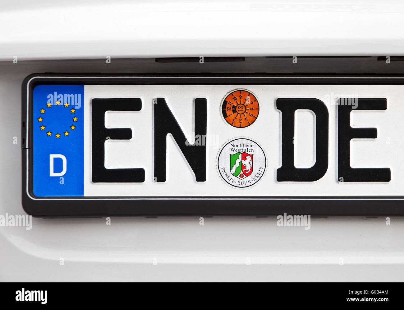 Plaque d'immatriculation en DE, Ennepe Ruhr Banque D'Images