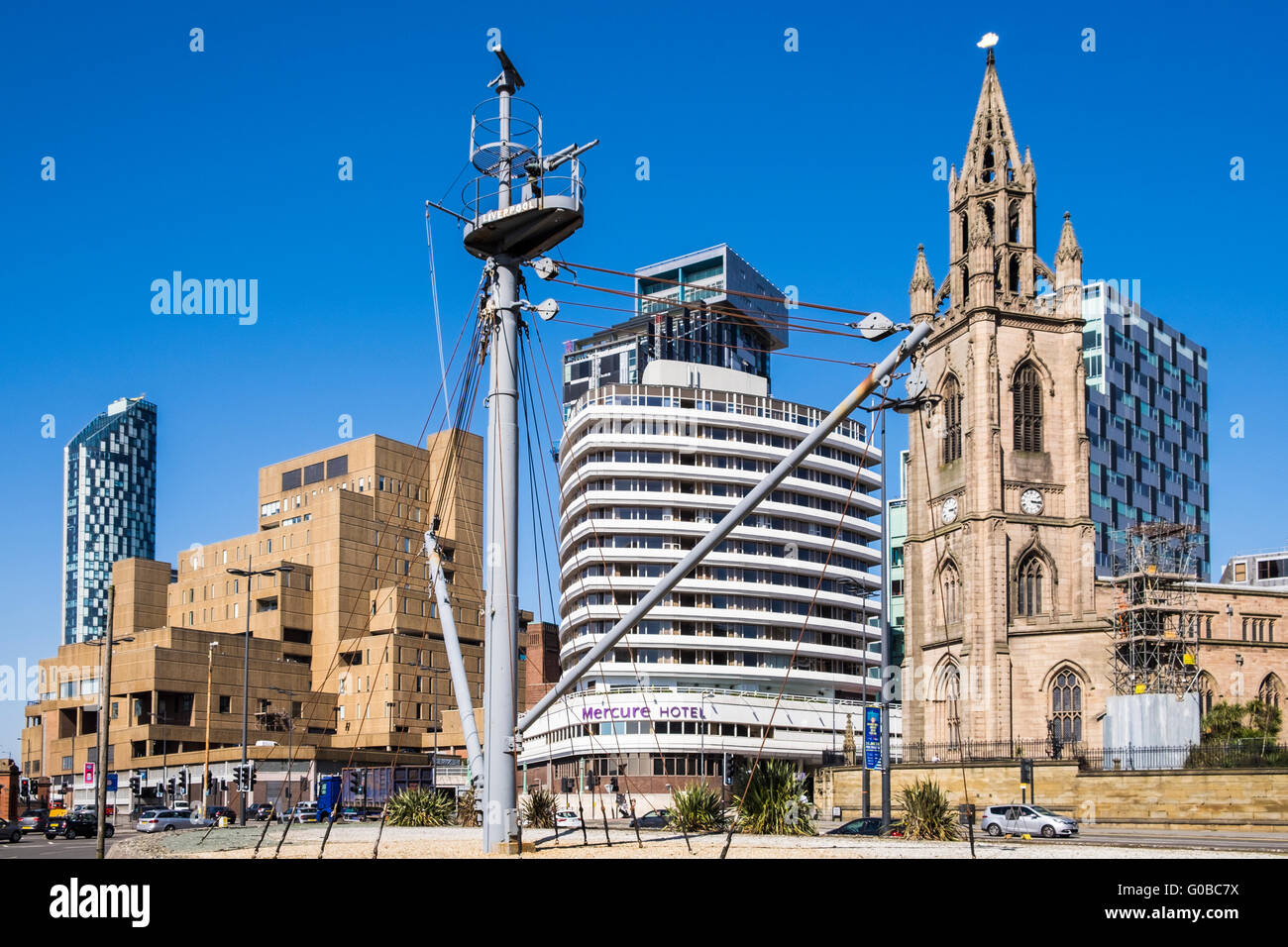 Mercure Hotel & skyline, Liverpool, Merseyside, Angleterre, Royaume-Uni Banque D'Images
