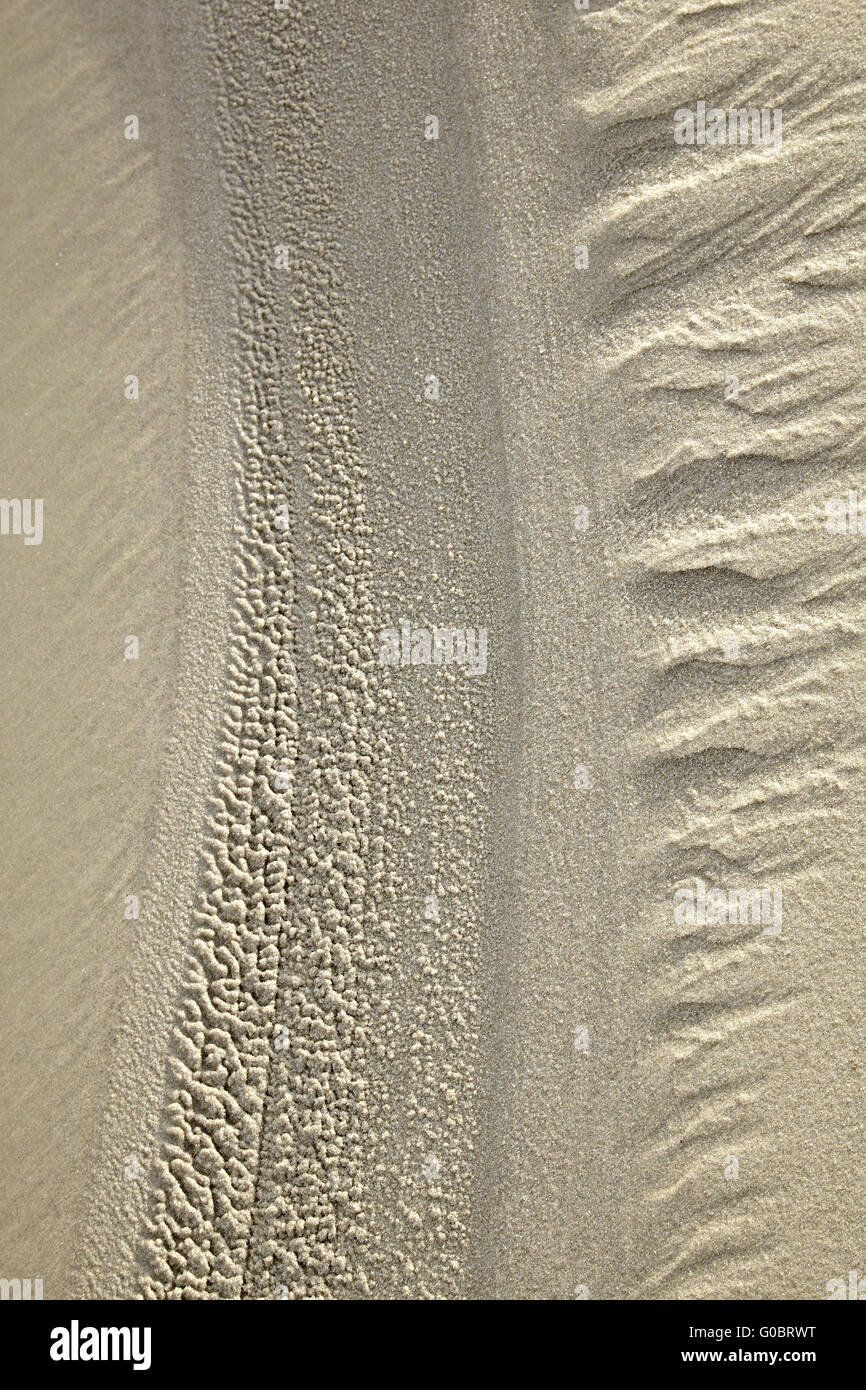 La texture du sable avec des lignes Banque D'Images