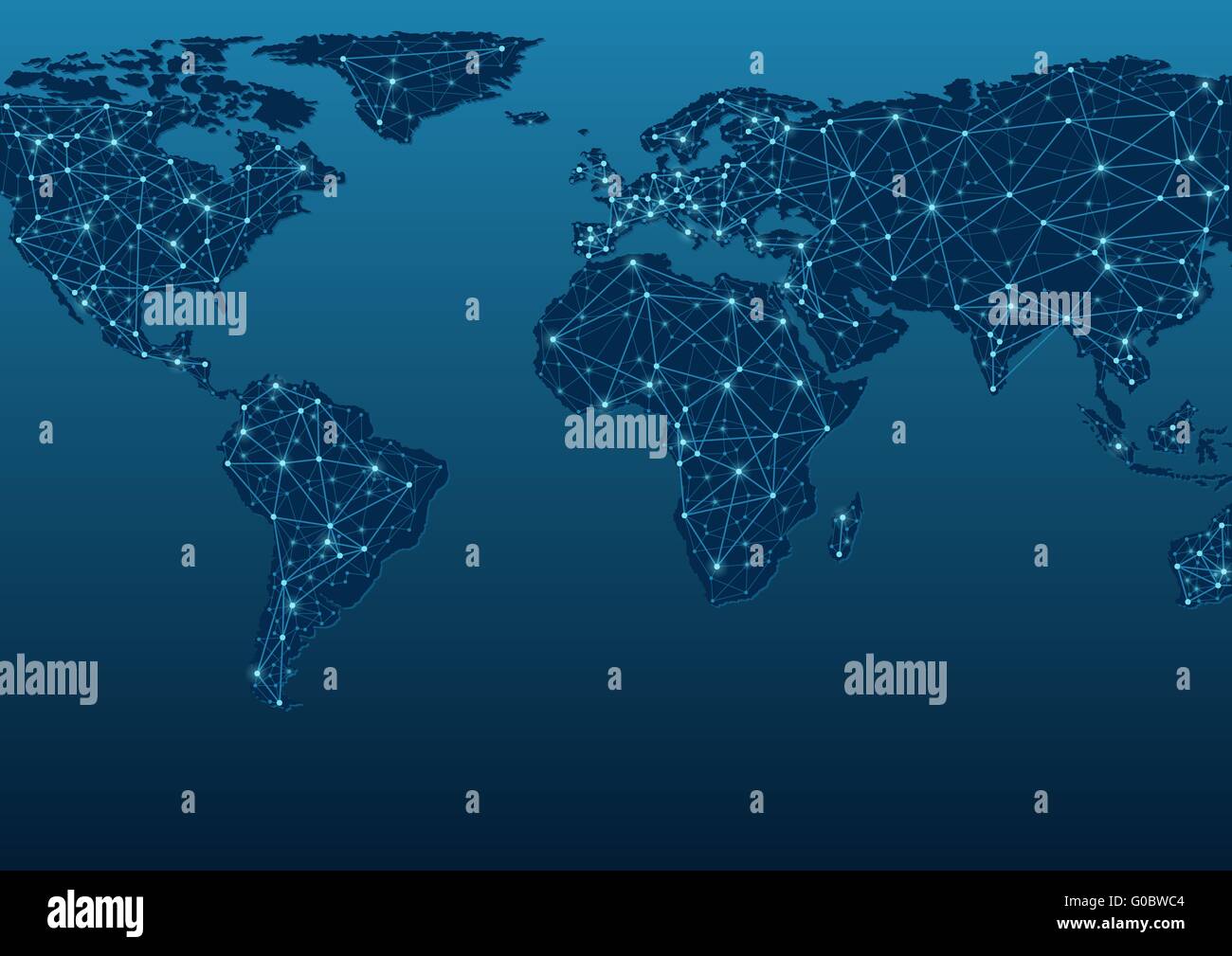 Carte du monde des communications Banque D'Images