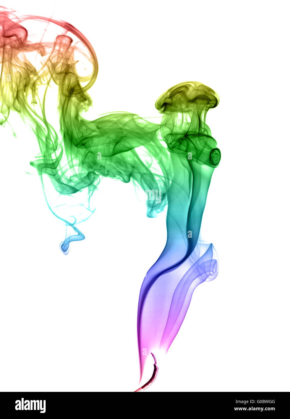 Résumé La fumée multicolore sur un fond clair Banque D'Images