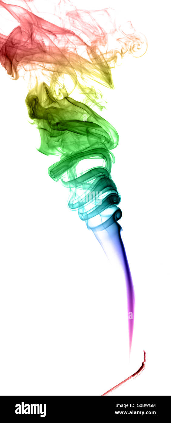 Résumé La fumée multicolore sur un fond clair Banque D'Images