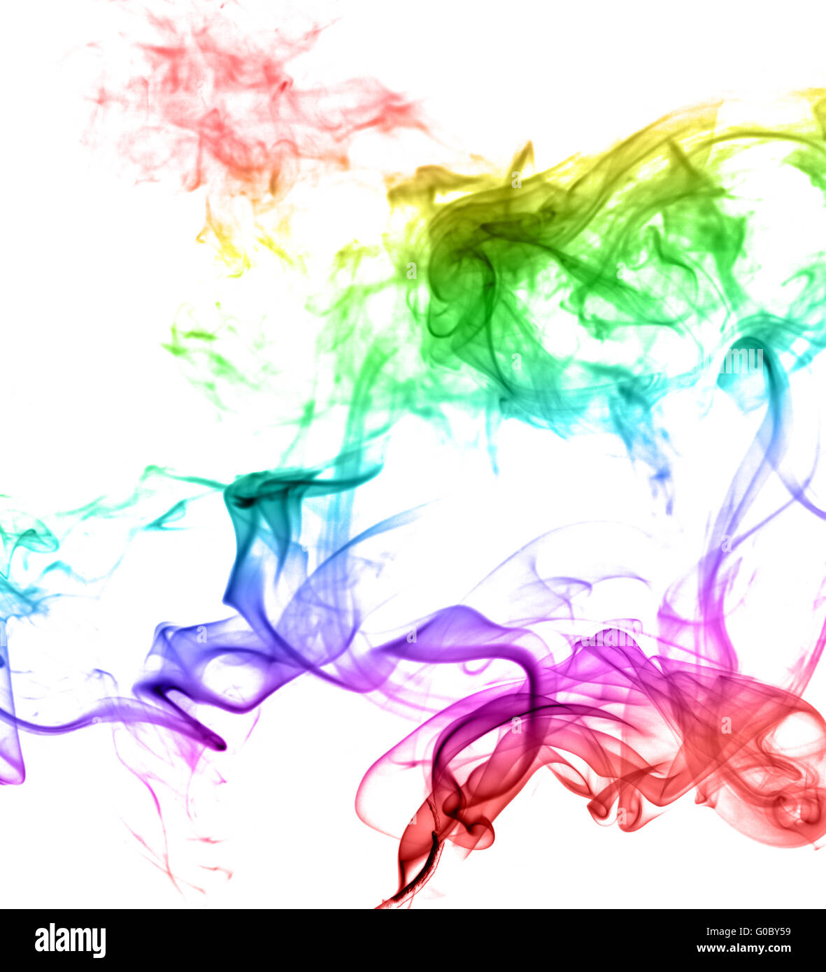 Résumé La fumée multicolore sur un fond clair Banque D'Images