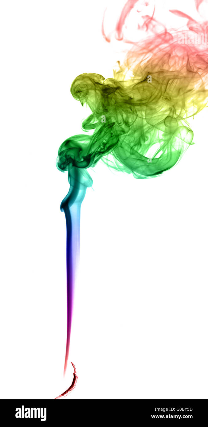 Résumé La fumée multicolore sur un fond clair Banque D'Images