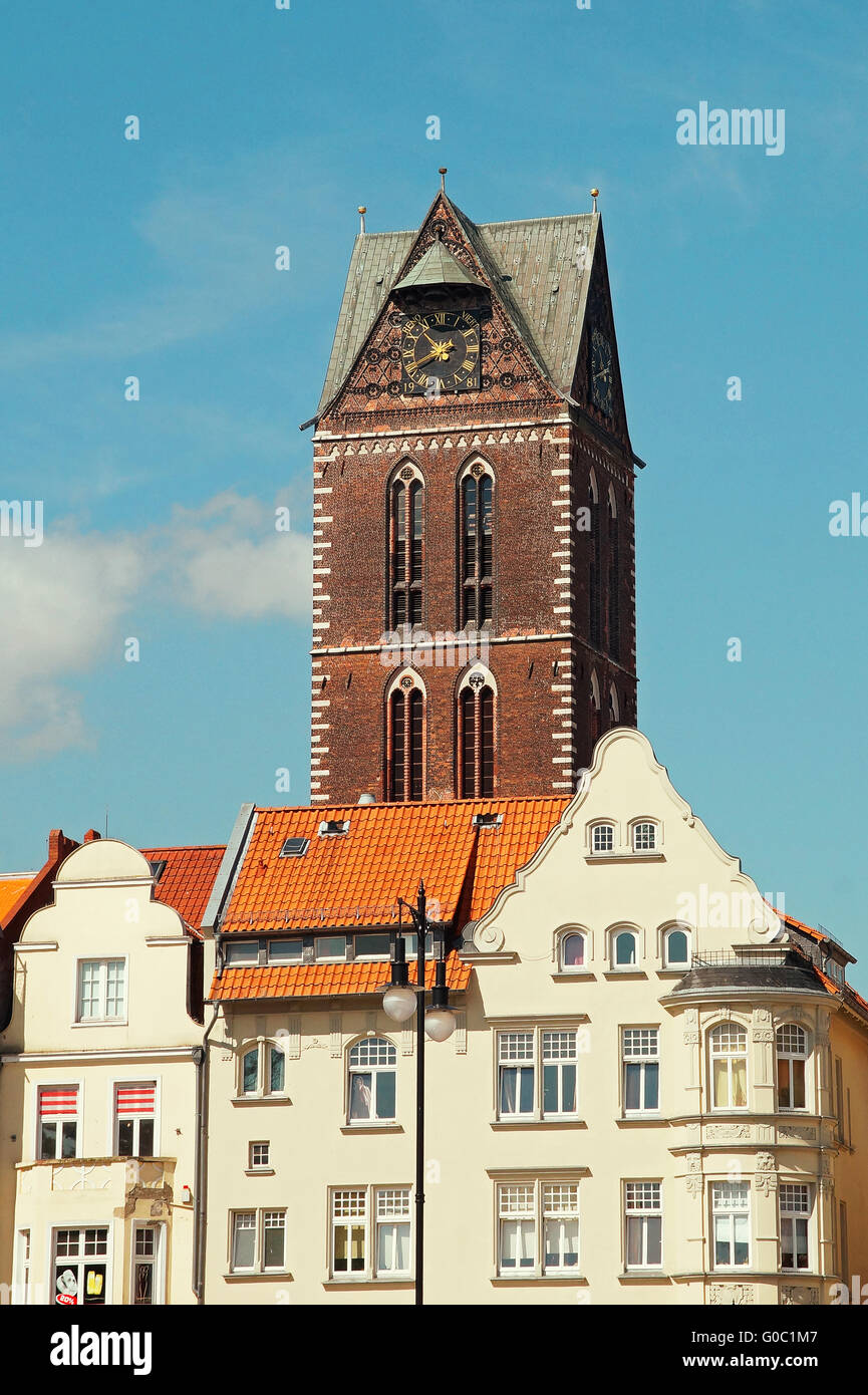 Église de Sainte Marie de la ville hanséatique de Wismar, Allemagne Banque D'Images