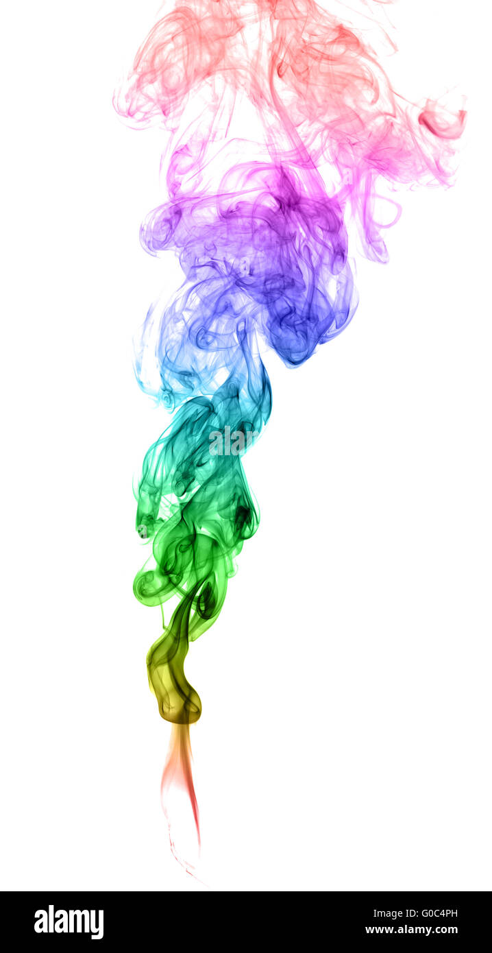 Abstract Smoke isolé sur fond blanc Banque D'Images