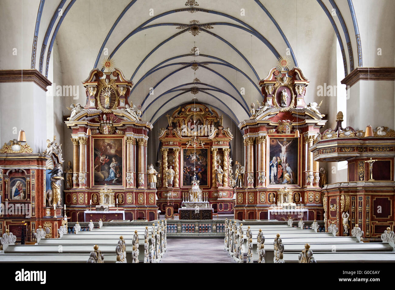 Château et Abbaye de Corvey, Hoexter, Allemagne Banque D'Images