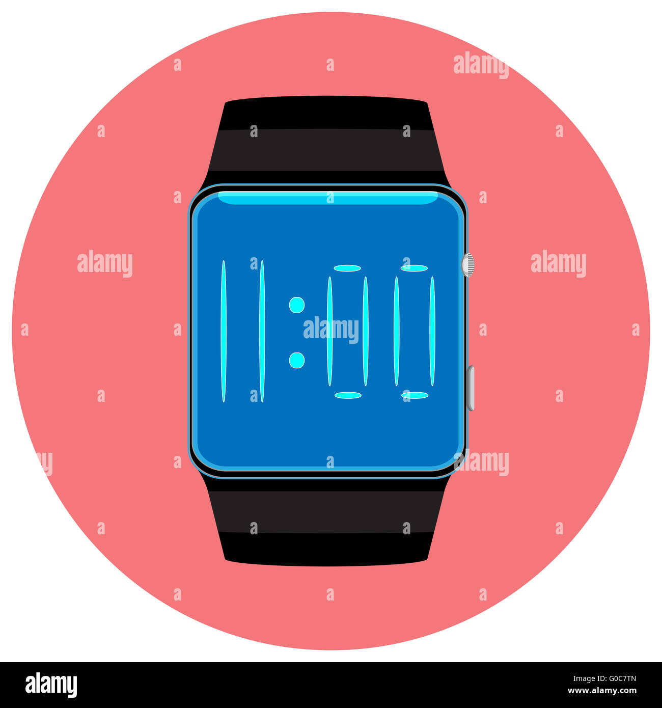 L'icône Smart watch télévision isolés. Smart watch et personnels de l'appareil l'écran gadget avec le temps. Vector illustration design plat Banque D'Images