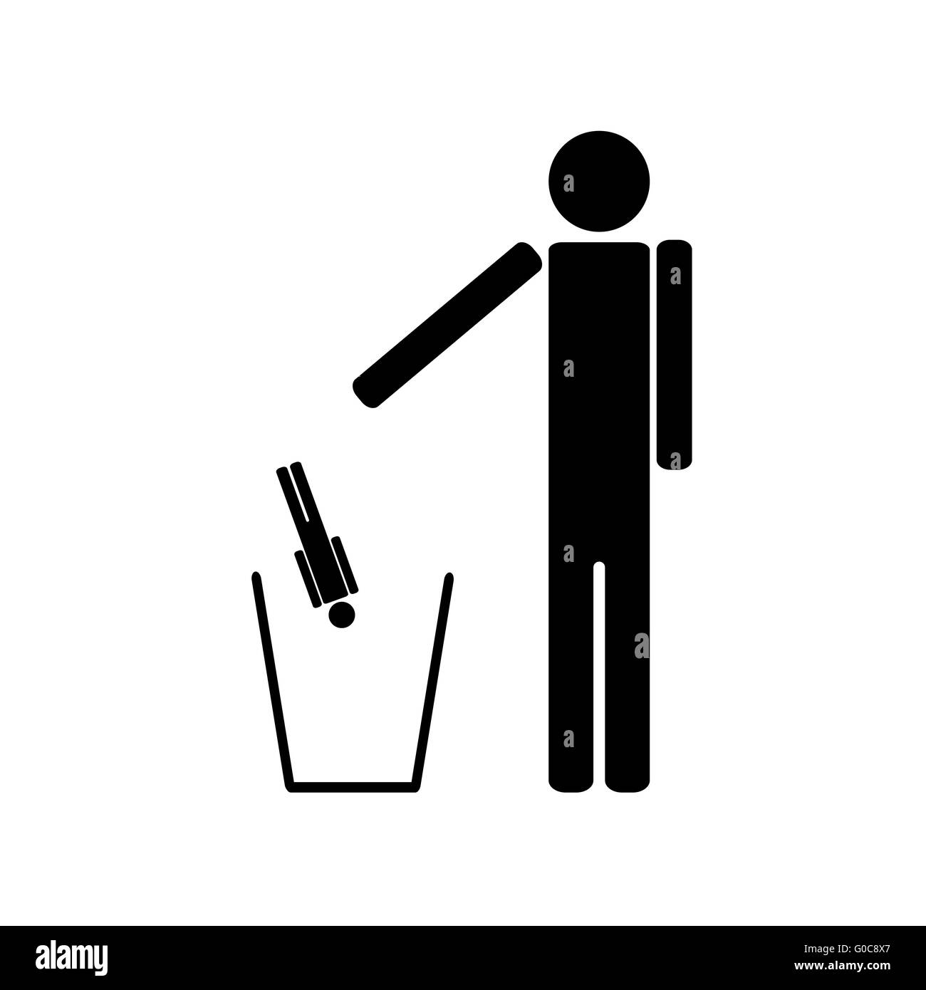 La personne se jette dans une corbeille de l'homme Banque D'Images