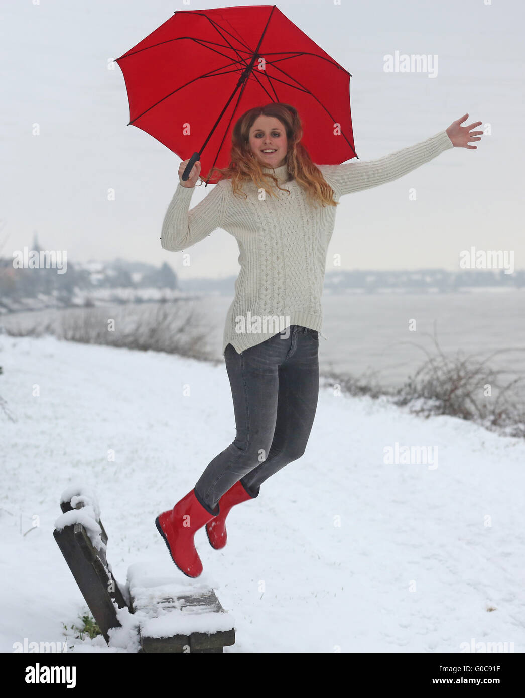 parapluie Jump Banque D'Images