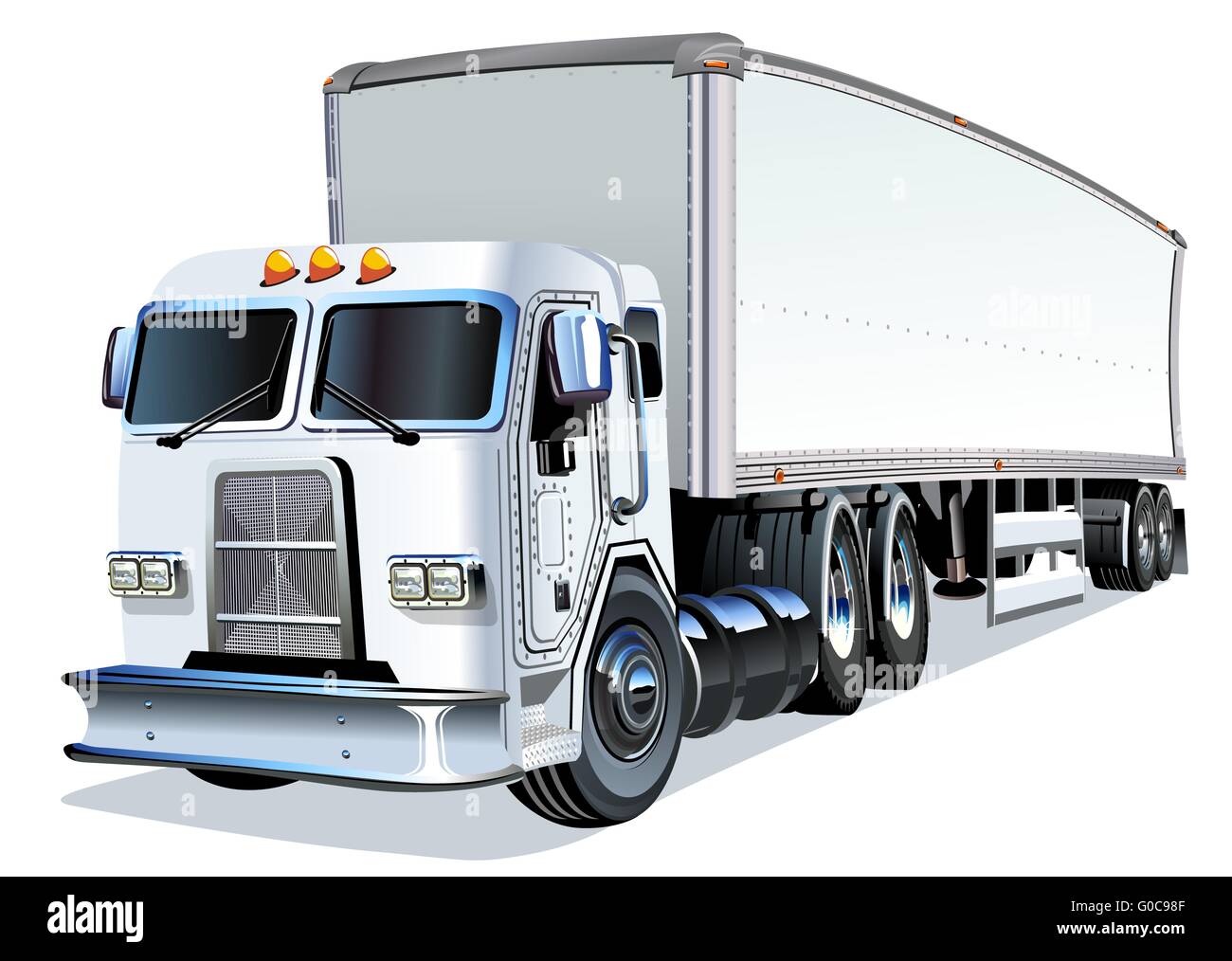 Cartoon Semi Truck Banque D'Images
