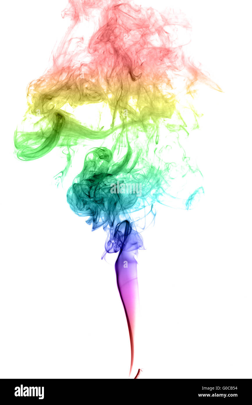 Résumé La fumée multicolore sur un fond clair Banque D'Images
