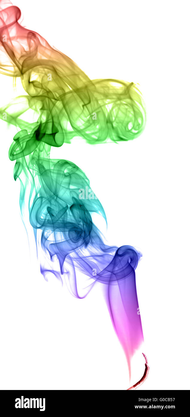 Résumé La fumée multicolore sur un fond clair Banque D'Images