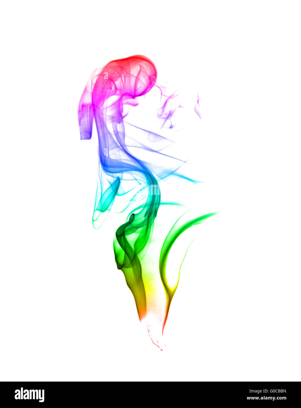 Résumé La fumée multicolore sur un fond clair Banque D'Images